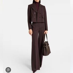 DOROTHEE SCHUMACHER Emotional Essence Brown Jacket Pant SUIT TWO PIECES 2/ 4